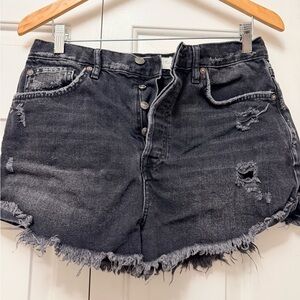 We The Free | Charcoal Distressed Jean Shorts